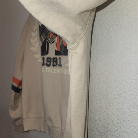 MTV Sweater Sweatshirt Medium Cream S Small Long Sleeve Graphic Music Television - Picture 4 of 10